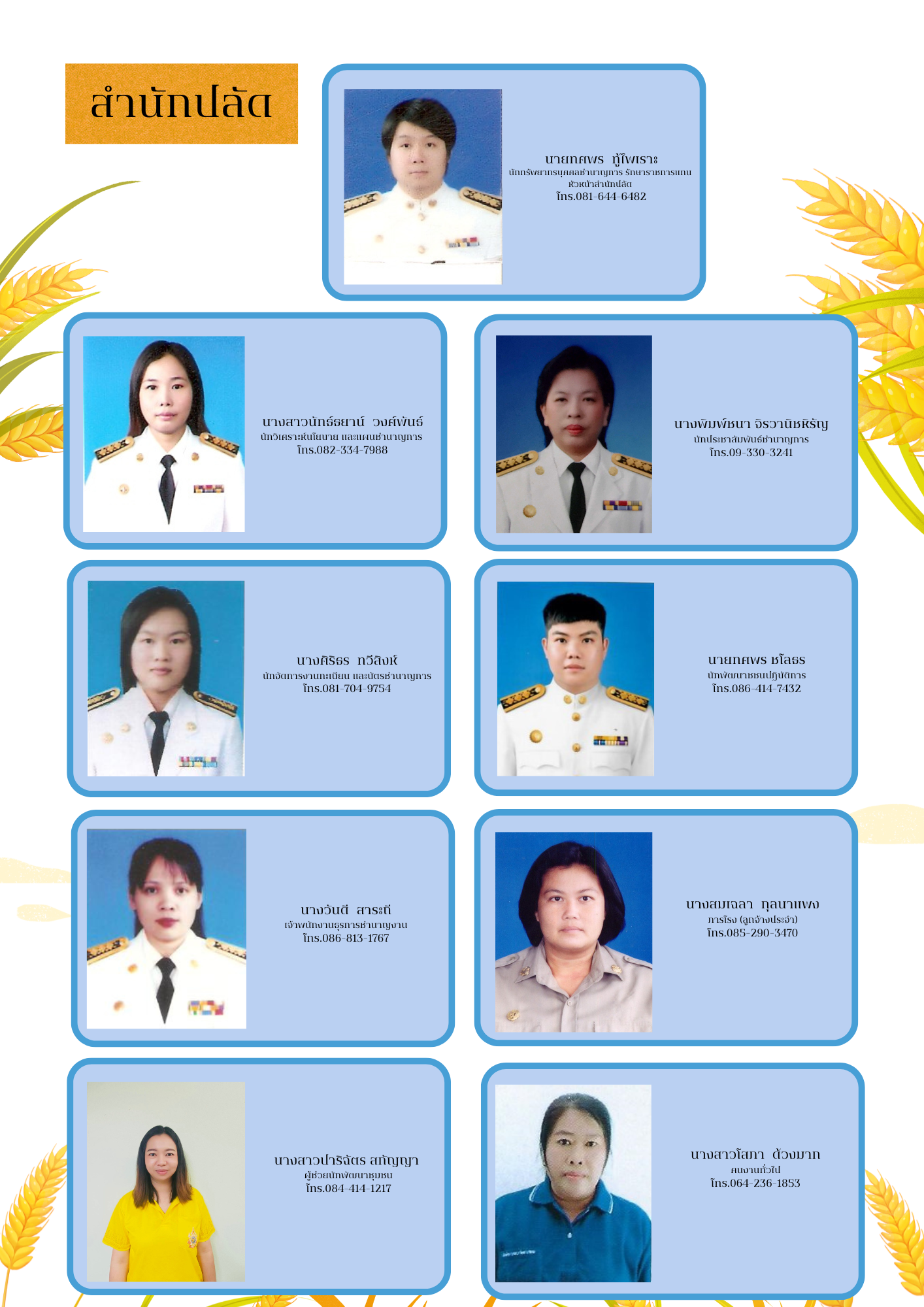 สำนักปลัด   สํานักปลัด เทศบาลตําบลบางปลาม้า